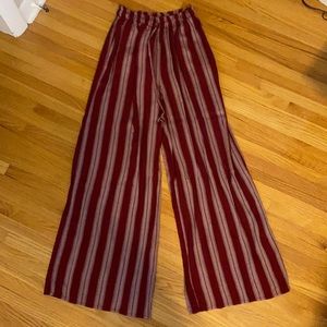 RED HIGH WAIST WIDE LEG PANTS